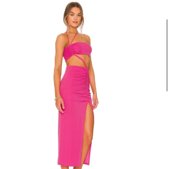 NBD Roksana Midi Dress in Pink Worn once Size Small - Picture 2 of 3